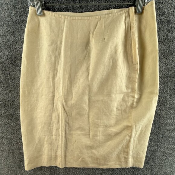 VTG KATHARINE HAMNETT London Ivory Skirt Italy Made Size 42 Cotton Woven Women - Picture 1 of 15